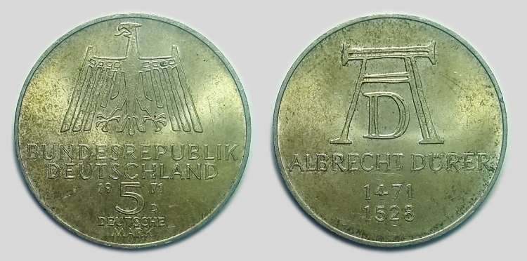 1971 Albrecht Dürer 5 márka mark