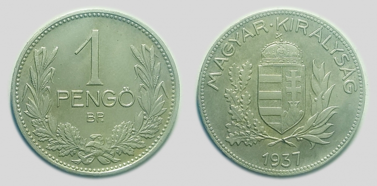 1937 Magyar Királyság 1 pengő