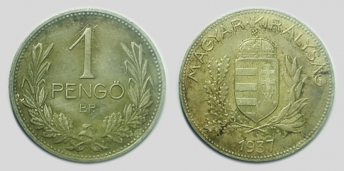 1937 Magyar Királyság 1 pengő