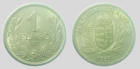 1939 Magyar Királyság 1 pengő