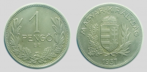 1937 Magyar Királyság 1 pengő