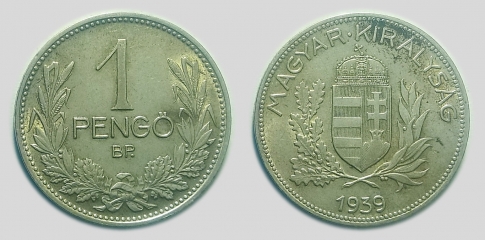 1939 Magyar Királyság 1 pengő